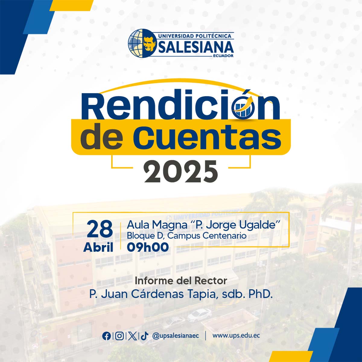 Afiche de la Rendición de Cuentas - Informe del Rector 2025