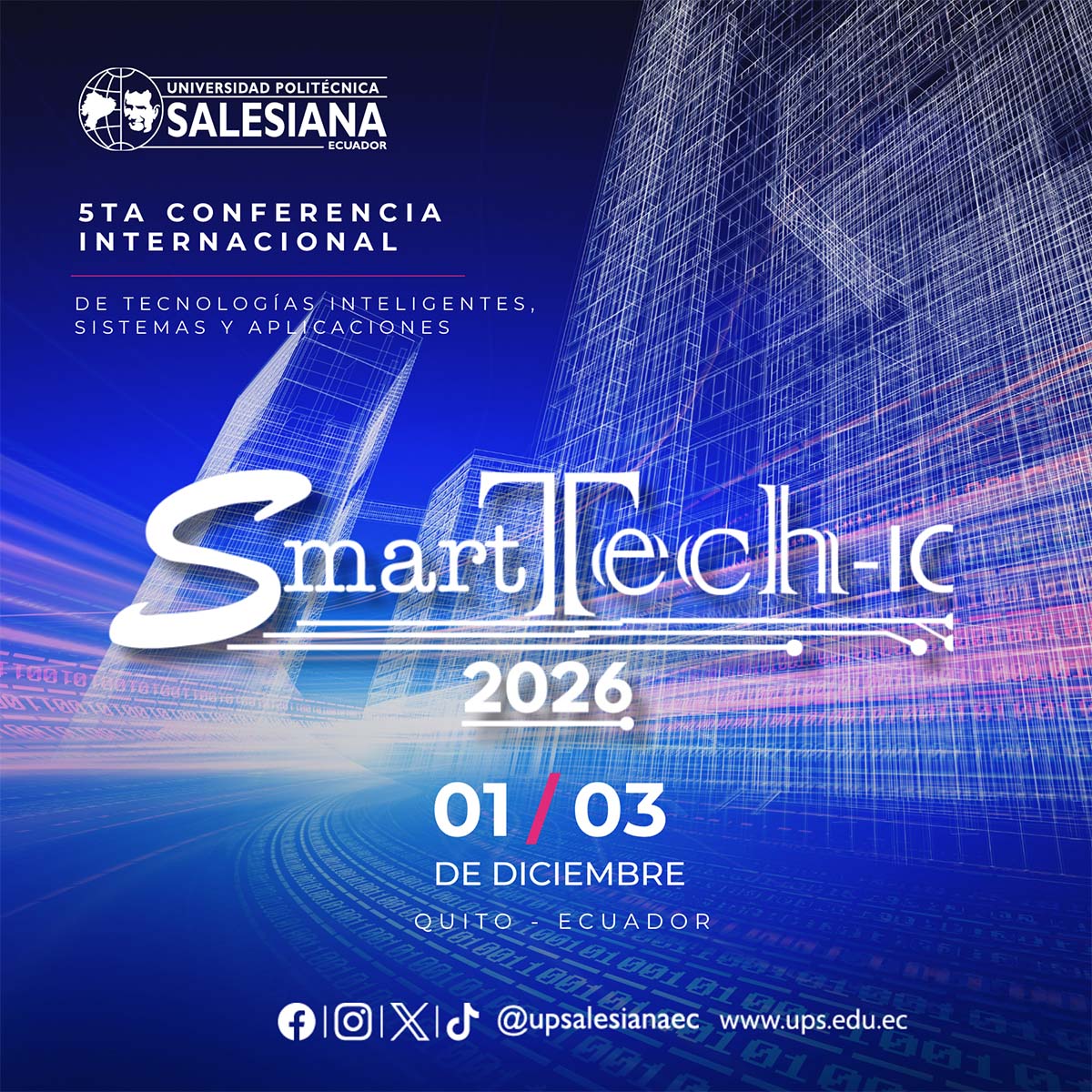 Afiche del 5th International Conference on Smart Technologies, Systems and Applications - SmartTech-IC 2026