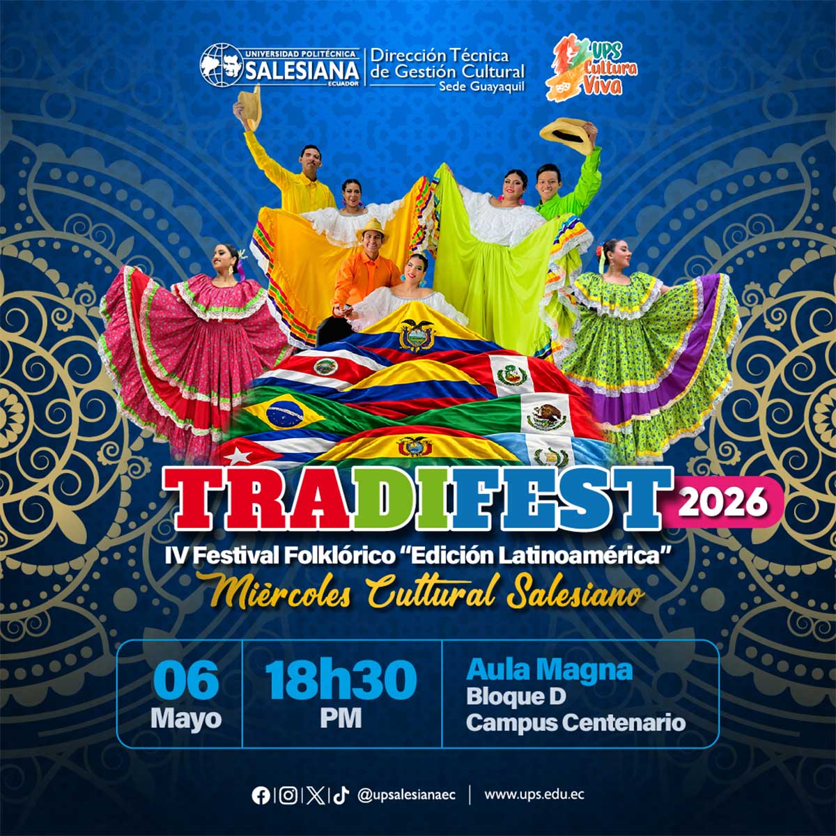 Afiche del Miércoles Cultural Salesiano - TRADIFEST 2026