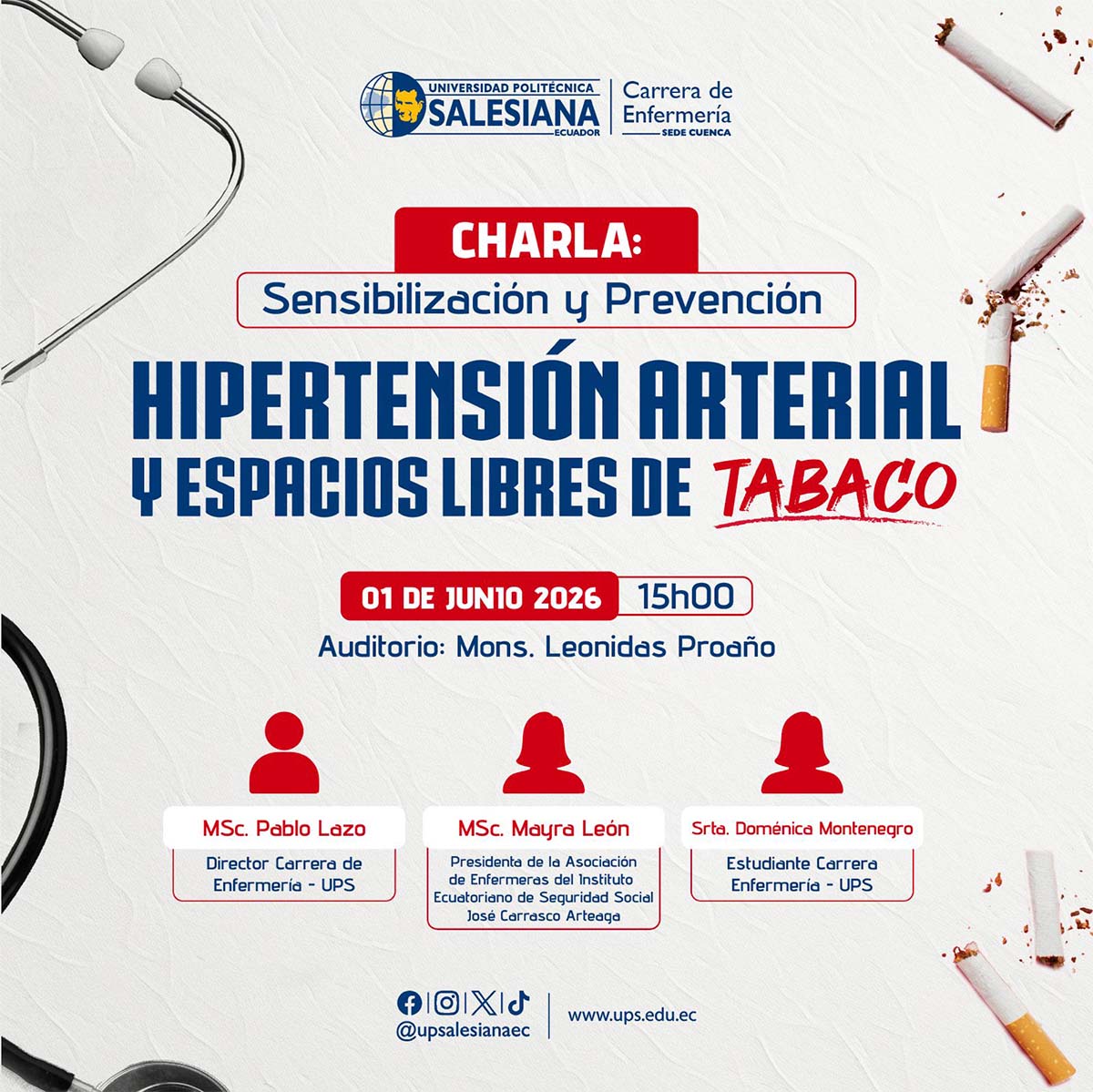 Afiche de Charla: Sensibilización y prevención