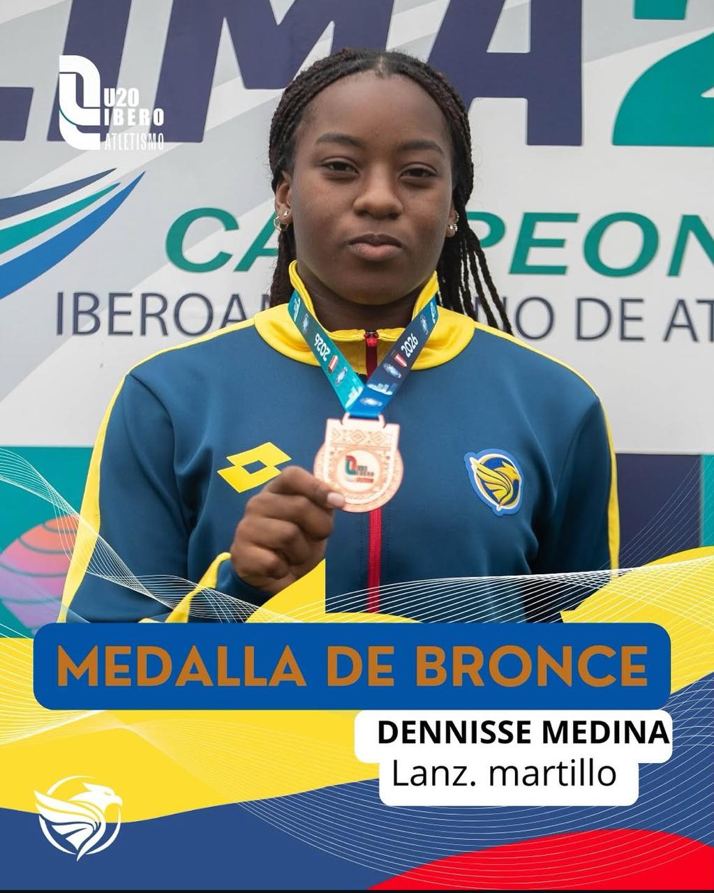 Medalla de bronce para Denise Medina en el lanzamiento del martillo