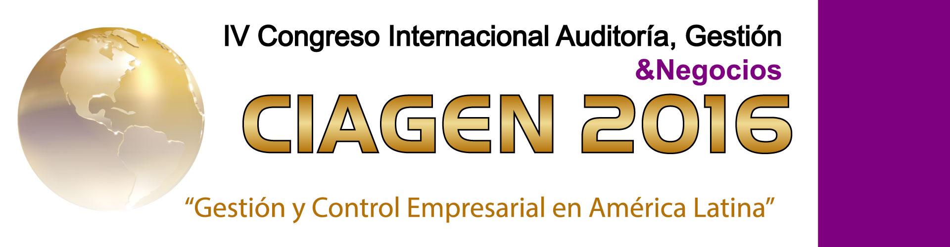 Portada Congreso Internacional Auditoría, Gestión y Negocios  CIAGEN 2016