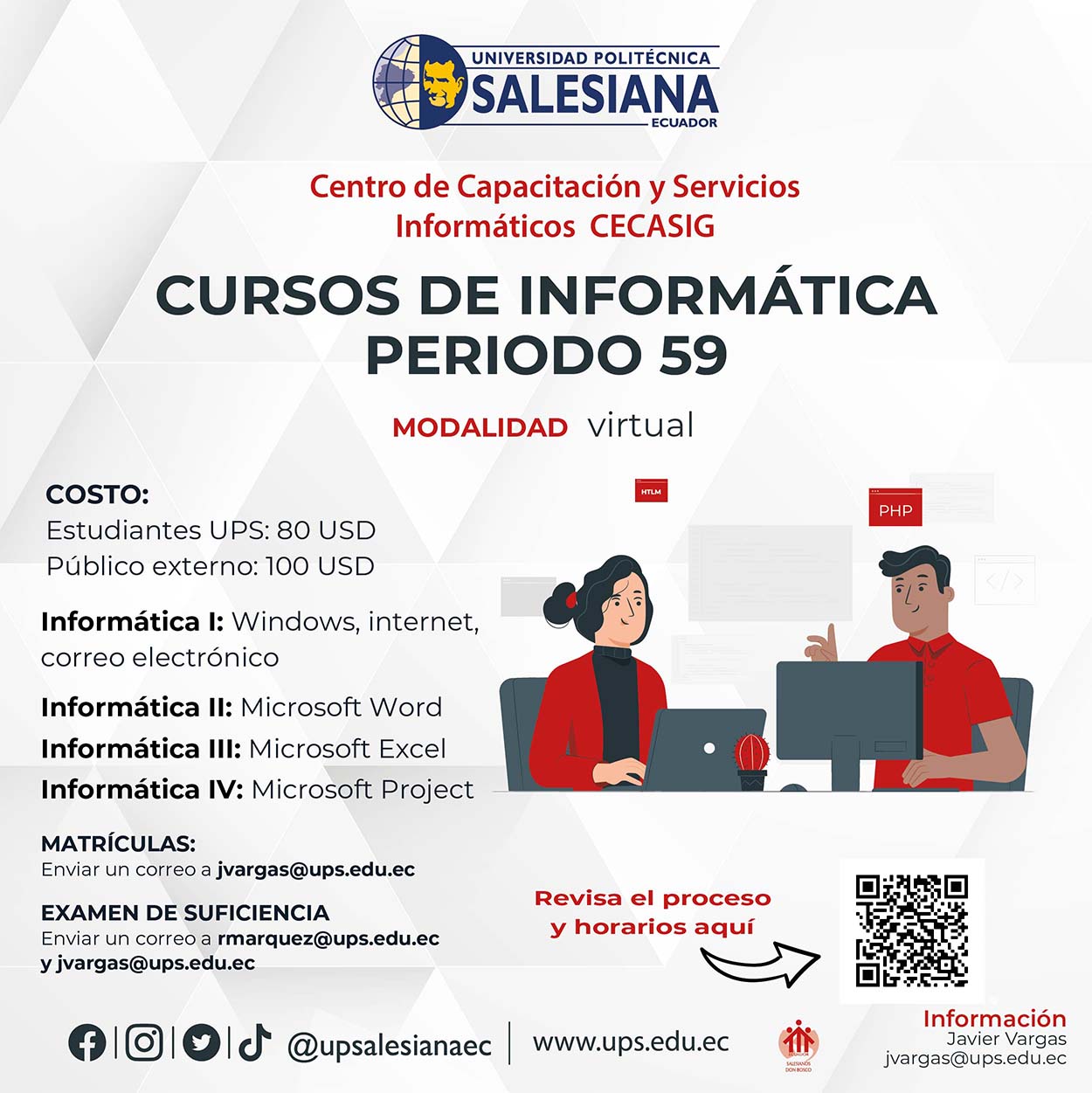 Afiche de Cursos de Informática Periodo 59
