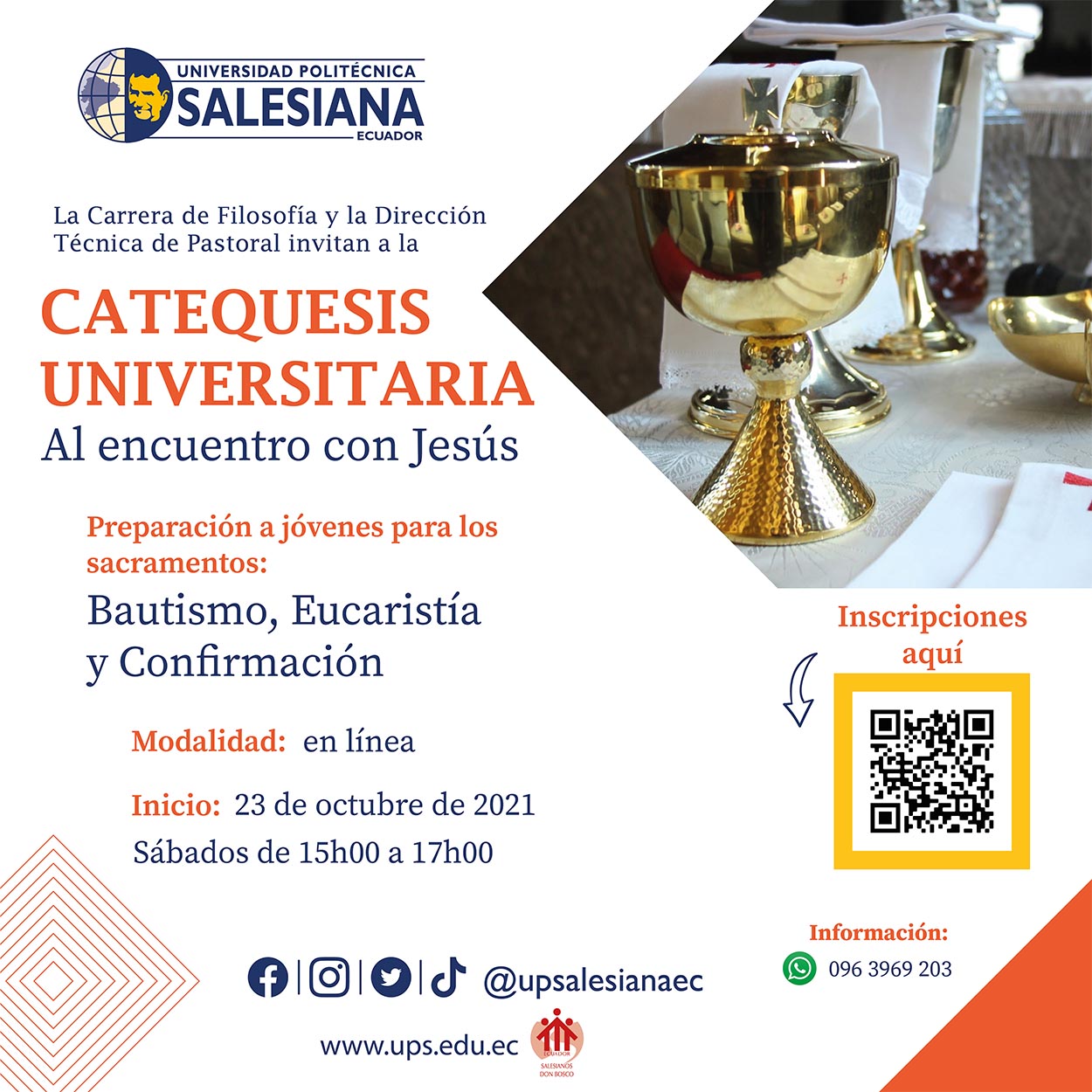 Afiche del evento Catequesis universitaria sede Quito