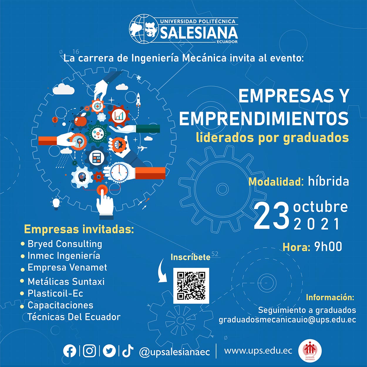 Afiche promocional de la Feria: Empresas y Emprendimientos de Graduados