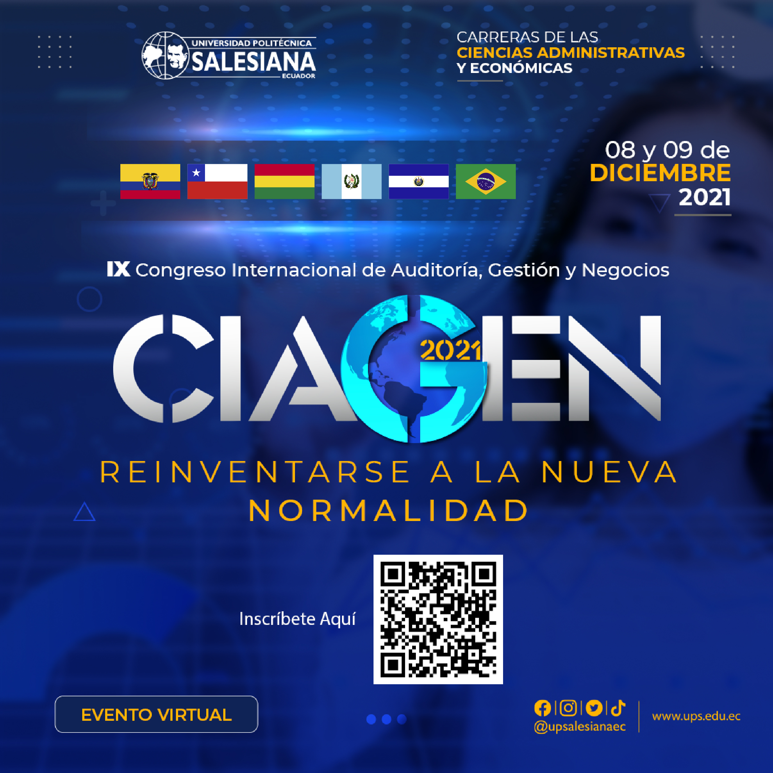 Afiche del IX Congreso Internacional de Auditoría, Gestión y Negocios - CIAGEN 2021